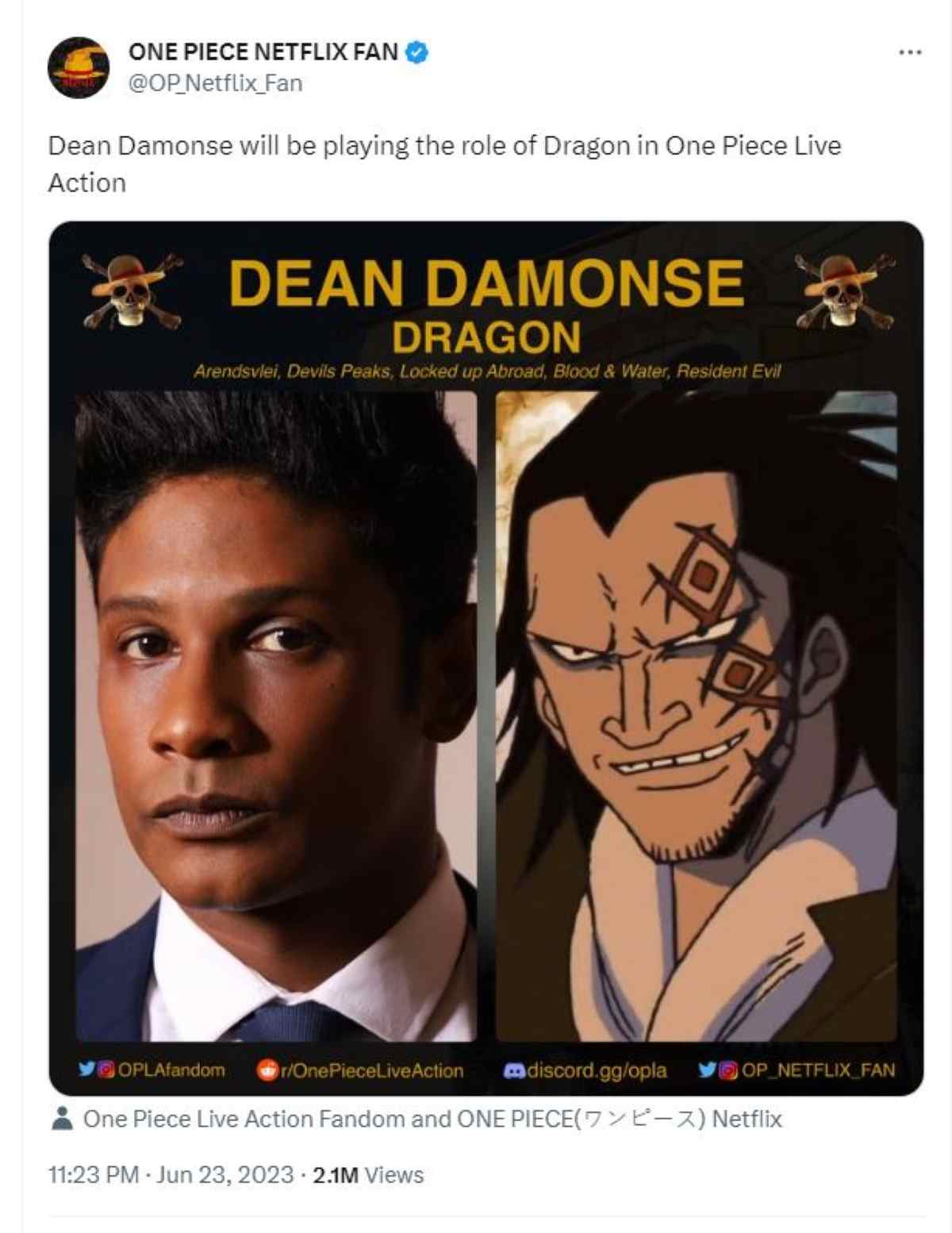live action One Piece Dragon